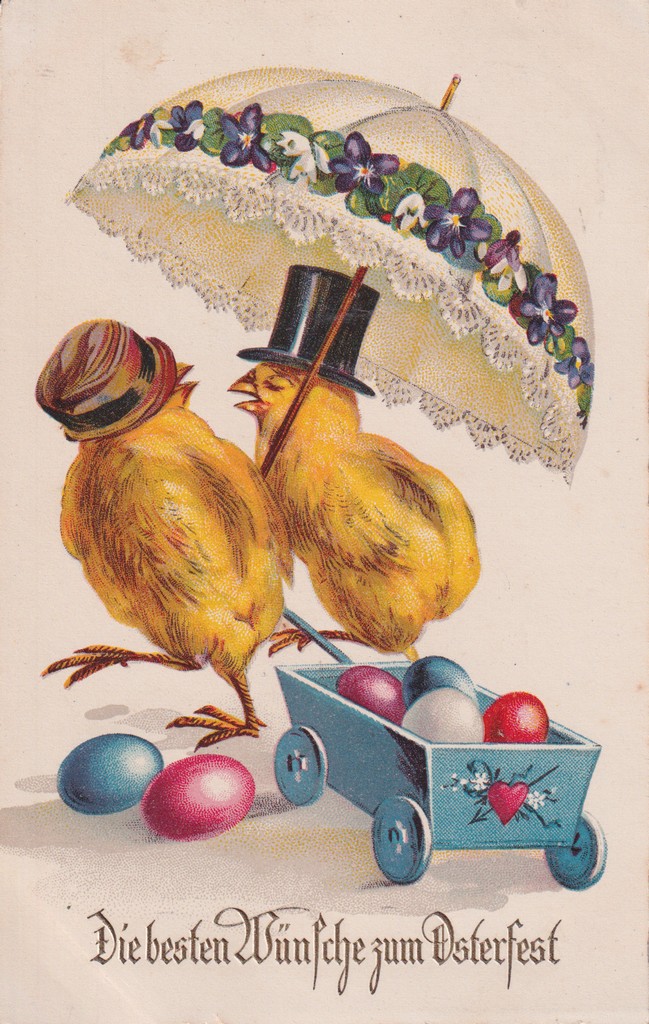 [412] Hsvti kpeslap. Csibk hznak egy tojsokkal teli kocsit.  